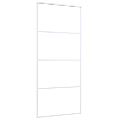 Porta Scorrevole in Vetro ESG e Alluminio 90x205cm Bianca