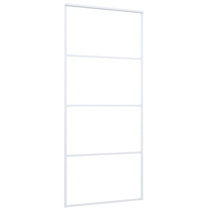 Porta Scorrevole in Vetro ESG e Alluminio 90x205 cm Bianca