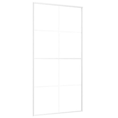 Porta Scorrevole in Vetro ESG e Alluminio 102,5x205 cm Bianca