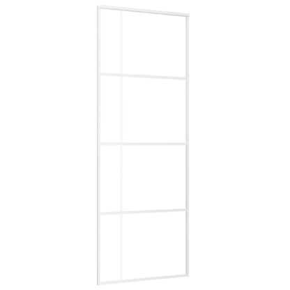 Porta Scorrevole ESG Vetro e Alluminio 75x205 cm Bianca