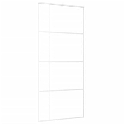 Porta Scorrevole in Vetro ESG e Alluminio 90x205 cm Bianca