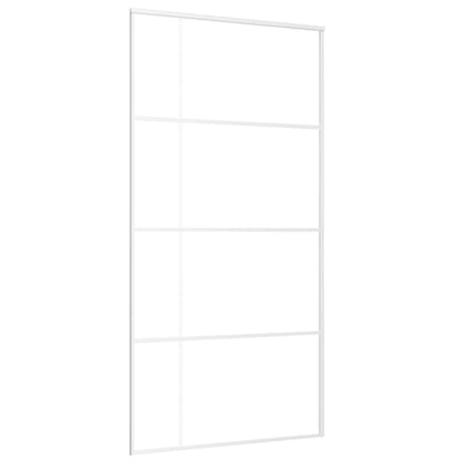 Porta Scorrevole in Vetro ESG e Alluminio 102,5x205 cm Bianca