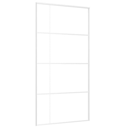 Porta Scorrevole in Vetro ESG e Alluminio 102,5x205 cm Bianca
