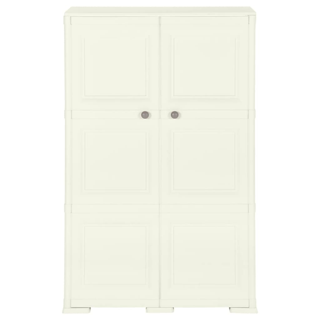 Armadietto in Plastica 79x43x125 cm Effetto Legno Vaniglia