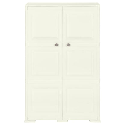 Armadietto in Plastica 79x43x125 cm Effetto Legno Vaniglia
