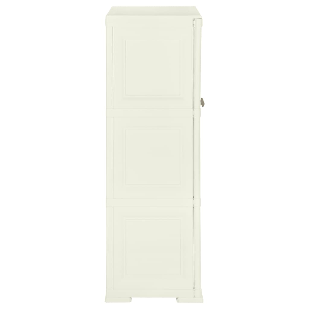 Armadietto in Plastica 79x43x125 cm Effetto Legno Vaniglia