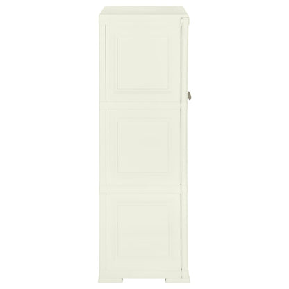 Armadietto in Plastica 79x43x125 cm Effetto Legno Vaniglia