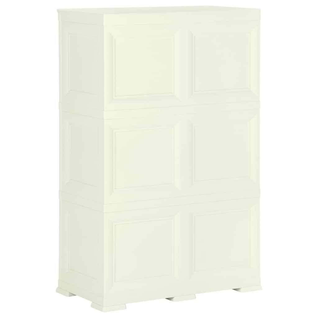 Armadietto in Plastica 79x43x125 cm Effetto Legno Vaniglia