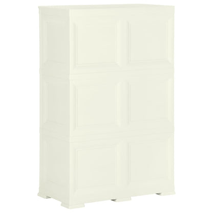 Armadietto in Plastica 79x43x125 cm Effetto Legno Vaniglia