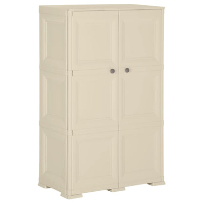Armadietto in Plastica 79x43x125 cm Effetto Legno Bianco Angora