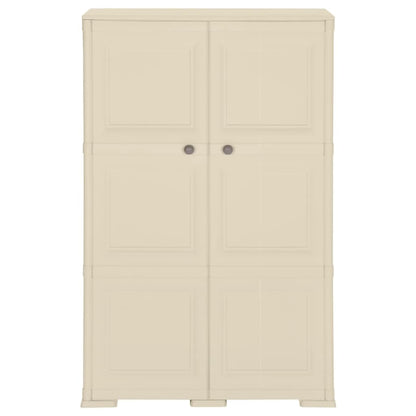 Armadietto in Plastica 79x43x125 cm Effetto Legno Bianco Angora