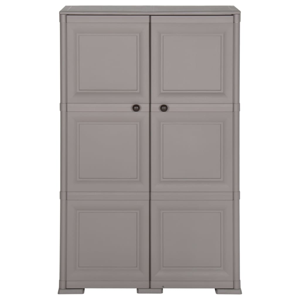 Armadietto in Plastica 79x43x125 cm Effetto Legno Grigio