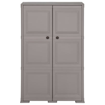 Armadietto in Plastica 79x43x125 cm Effetto Legno Grigio