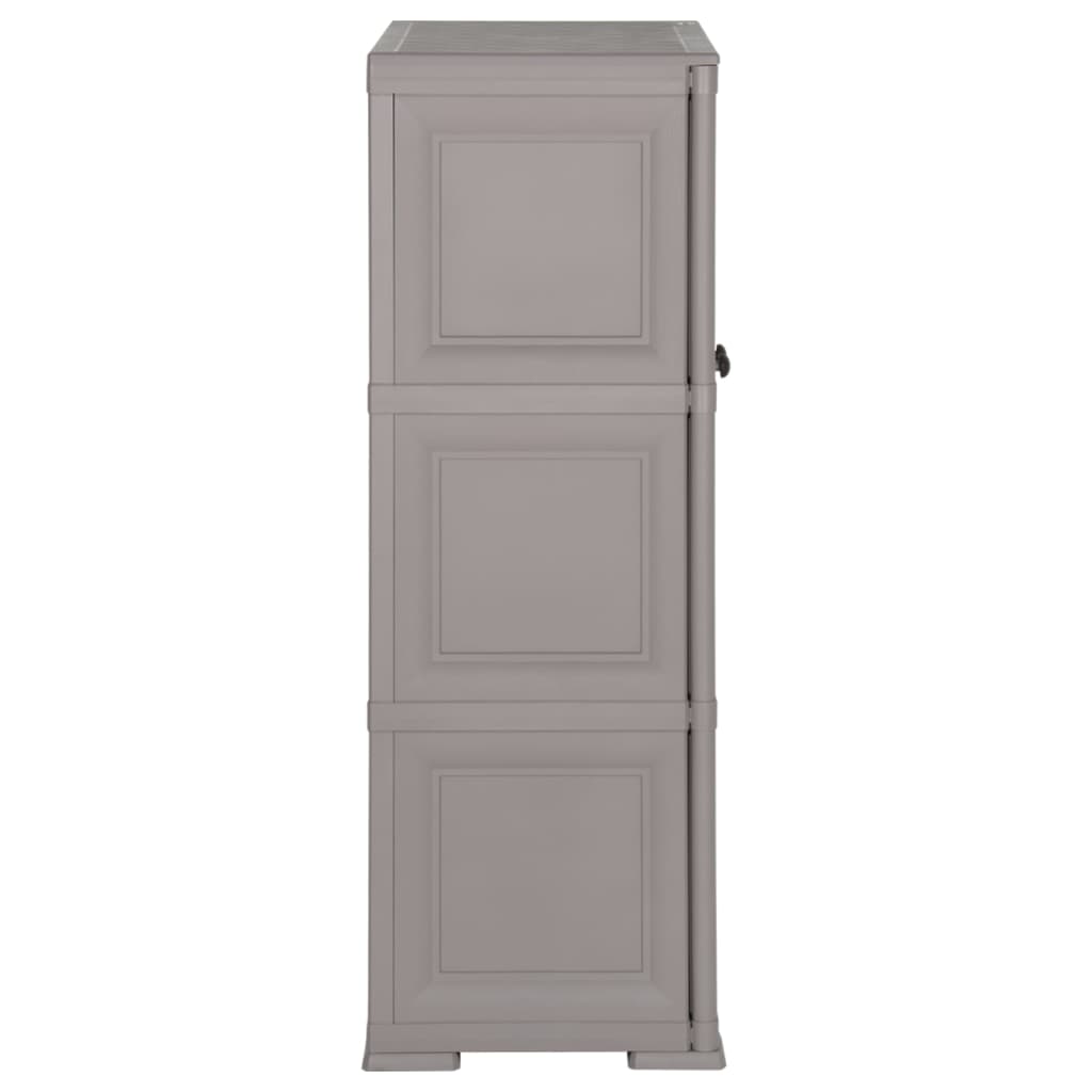 Armadietto in Plastica 79x43x125 cm Effetto Legno Grigio