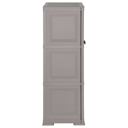 Armadietto in Plastica 79x43x125 cm Effetto Legno Grigio
