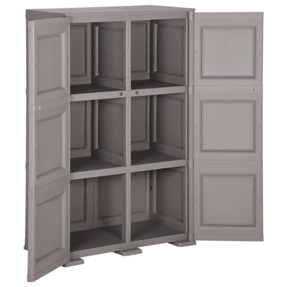 Armadietto in Plastica 79x43x125 cm Effetto Legno Grigio