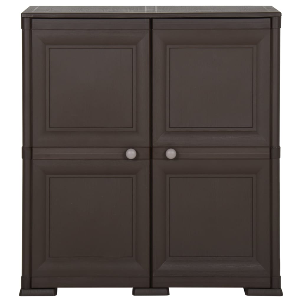 Armadietto in Plastica 79x43x85,5 cm Effetto Legno Marrone