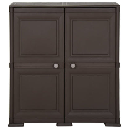Armadietto in Plastica 79x43x85,5 cm Effetto Legno Marrone