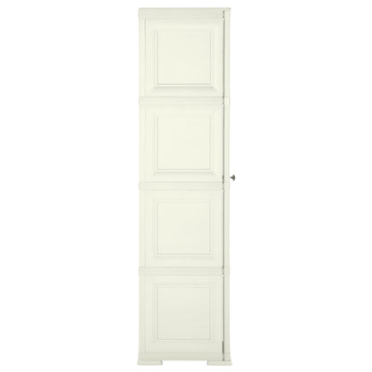 Armadietto in Plastica 40x43x164 cm Effetto Legno Vaniglia