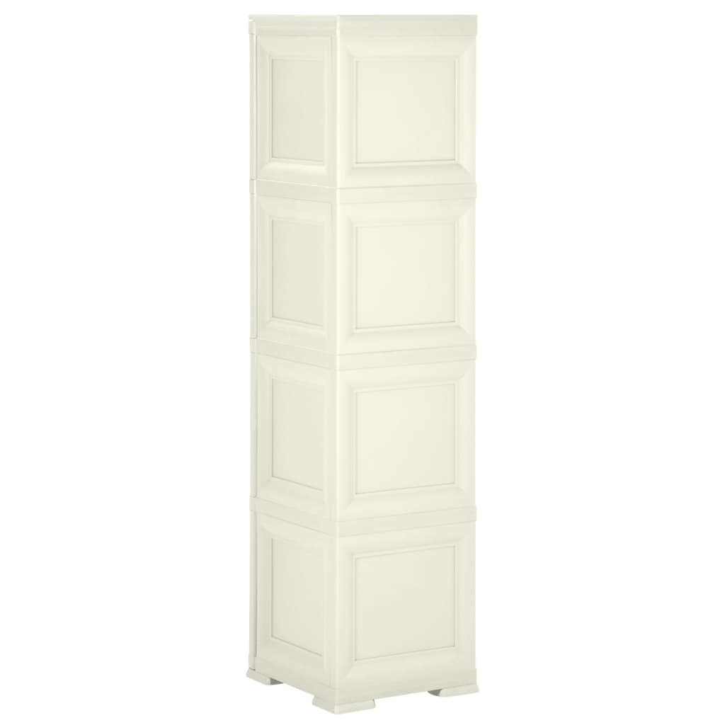 Armadietto in Plastica 40x43x164 cm Effetto Legno Vaniglia