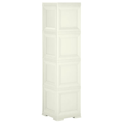 Armadietto in Plastica 40x43x164 cm Effetto Legno Vaniglia