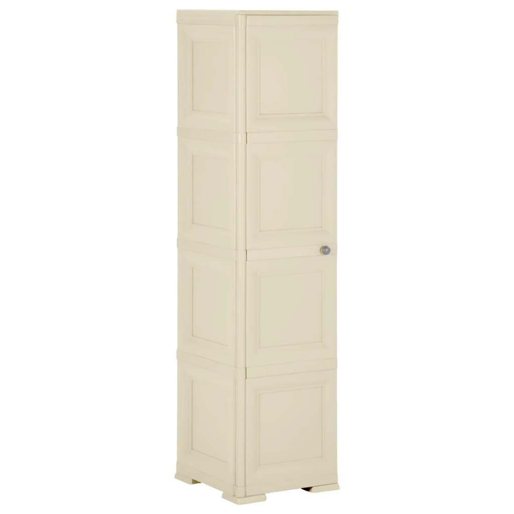 Armadietto in Plastica 40x43x164 cm Effetto Legno Bianco Angora