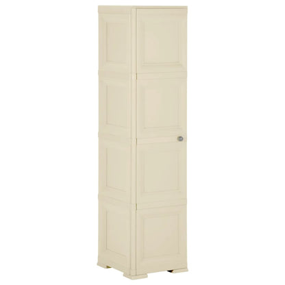 Armadietto in Plastica 40x43x164 cm Effetto Legno Bianco Angora