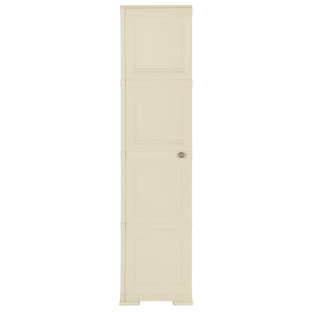 Armadietto in Plastica 40x43x164 cm Effetto Legno Bianco Angora
