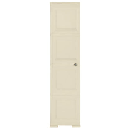 Armadietto in Plastica 40x43x164 cm Effetto Legno Bianco Angora