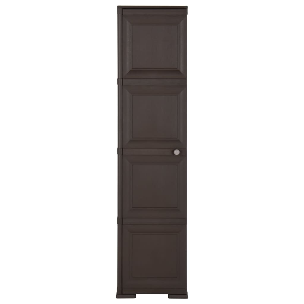 Armadietto in Plastica 40x43x164 cm Effetto Legno Marrone