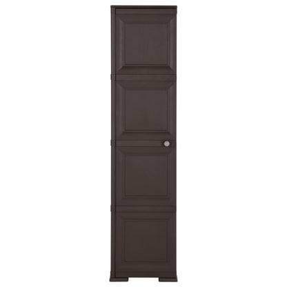 Armadietto in Plastica 40x43x164 cm Effetto Legno Marrone