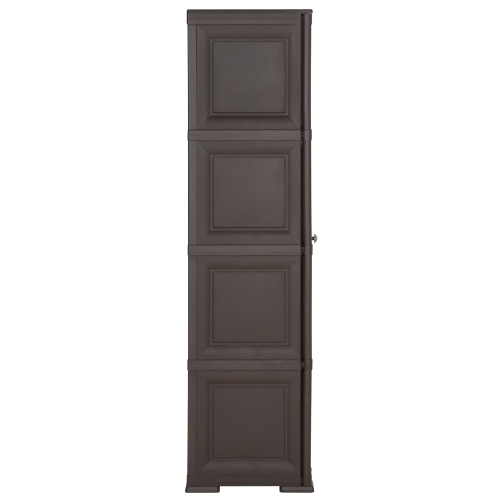 Armadietto in Plastica 40x43x164 cm Effetto Legno Marrone