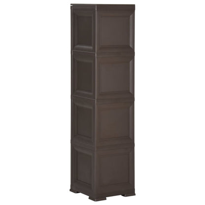 Armadietto in Plastica 40x43x164 cm Effetto Legno Marrone