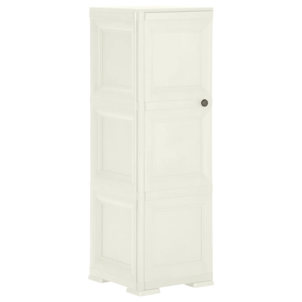 Armadietto in Plastica 40x43x125 cm Effetto Legno Vaniglia