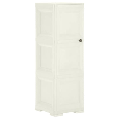 Armadietto in Plastica 40x43x125 cm Effetto Legno Vaniglia