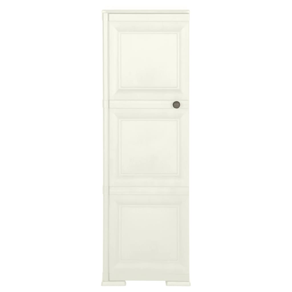 Armadietto in Plastica 40x43x125 cm Effetto Legno Vaniglia