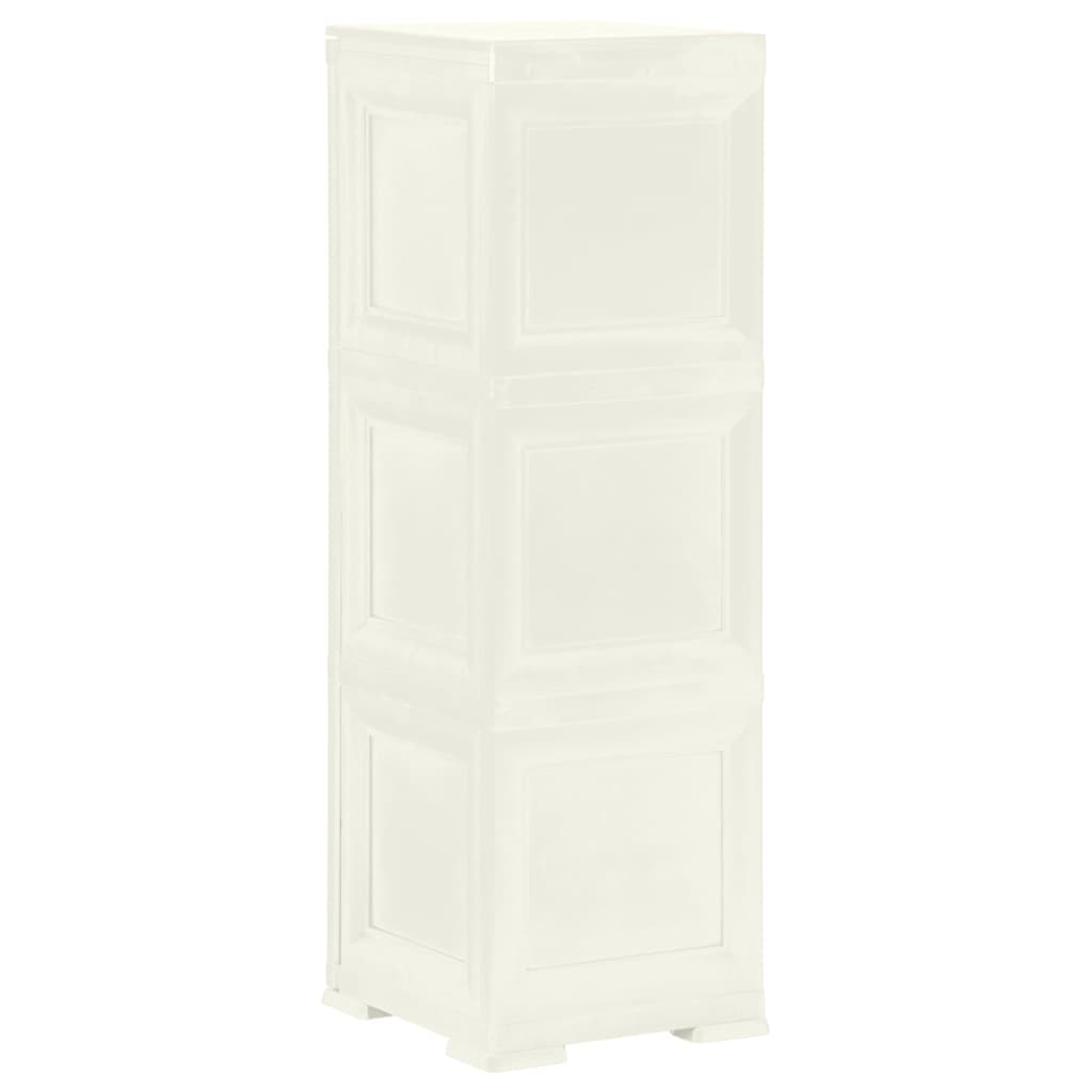 Armadietto in Plastica 40x43x125 cm Effetto Legno Vaniglia