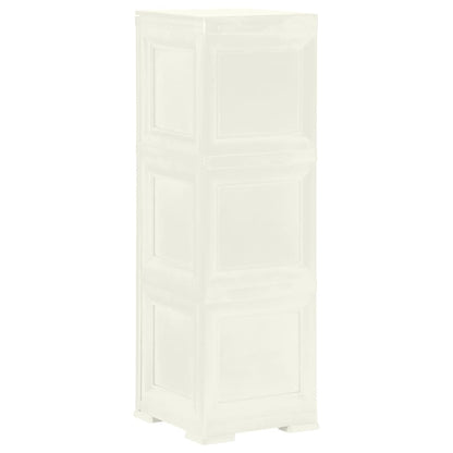 Armadietto in Plastica 40x43x125 cm Effetto Legno Vaniglia