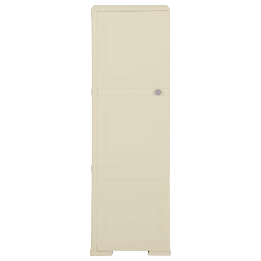 Armadietto in Plastica 40x43x125 cm Effetto Legno Bianco Angora