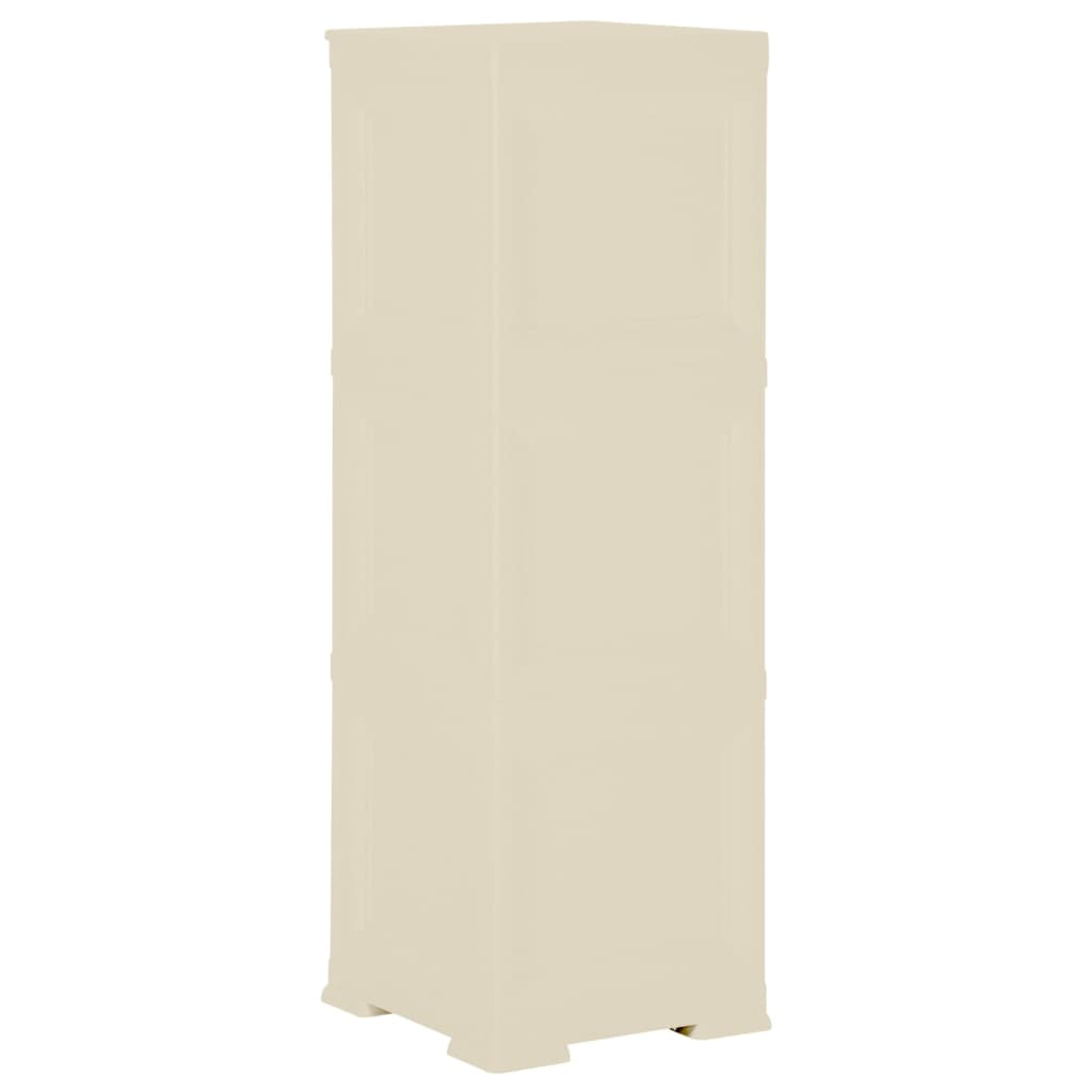 Armadietto in Plastica 40x43x125 cm Effetto Legno Bianco Angora