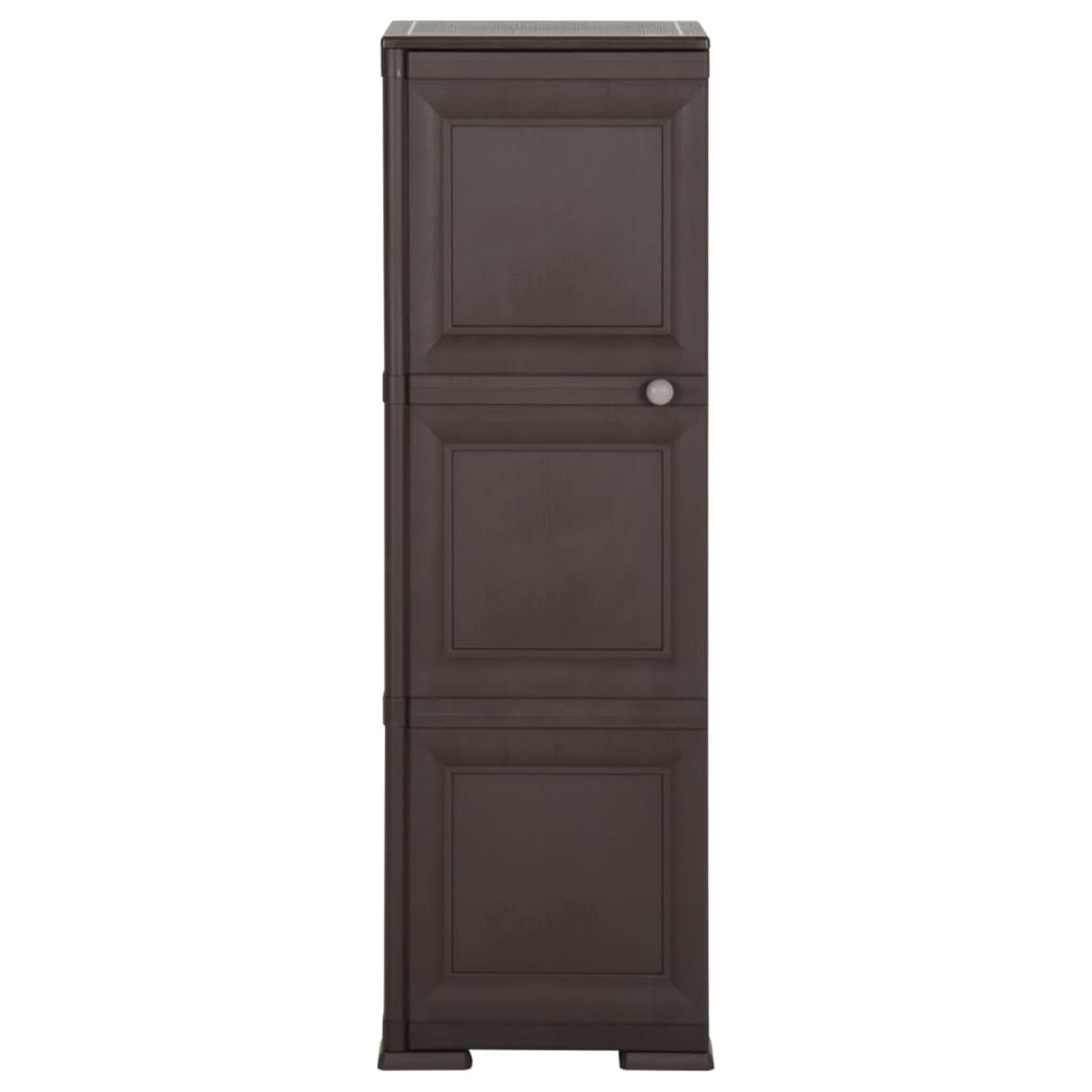 Armadietto in Plastica 40x43x125 cm Effetto Legno Marrone