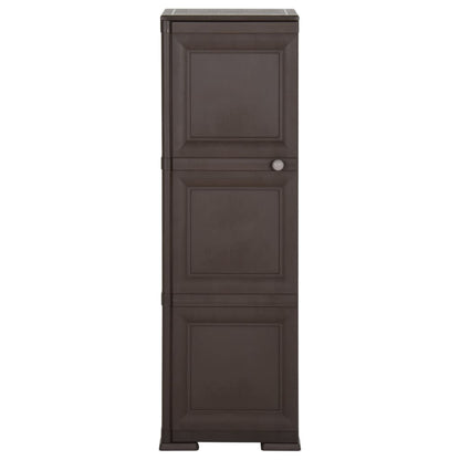 Armadietto in Plastica 40x43x125 cm Effetto Legno Marrone