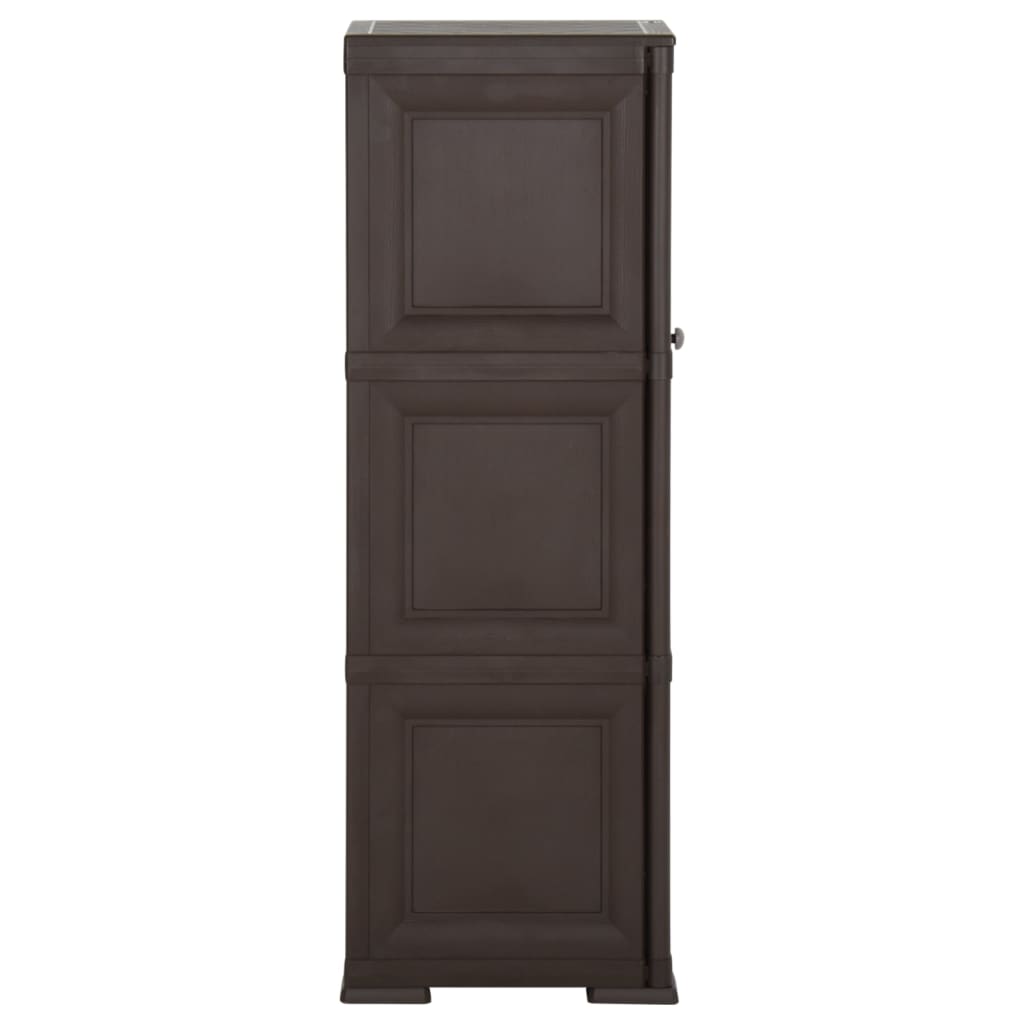 Armadietto in Plastica 40x43x125 cm Effetto Legno Marrone