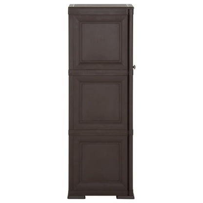 Armadietto in Plastica 40x43x125 cm Effetto Legno Marrone