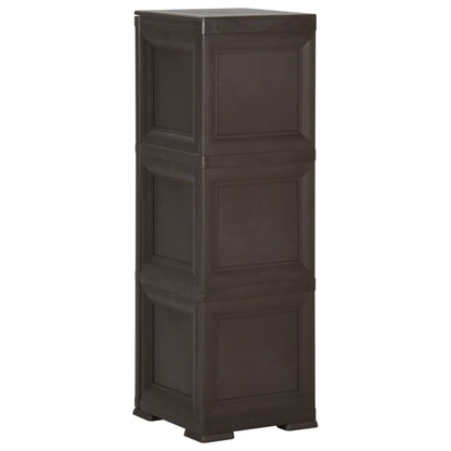 Armadietto in Plastica 40x43x125 cm Effetto Legno Marrone