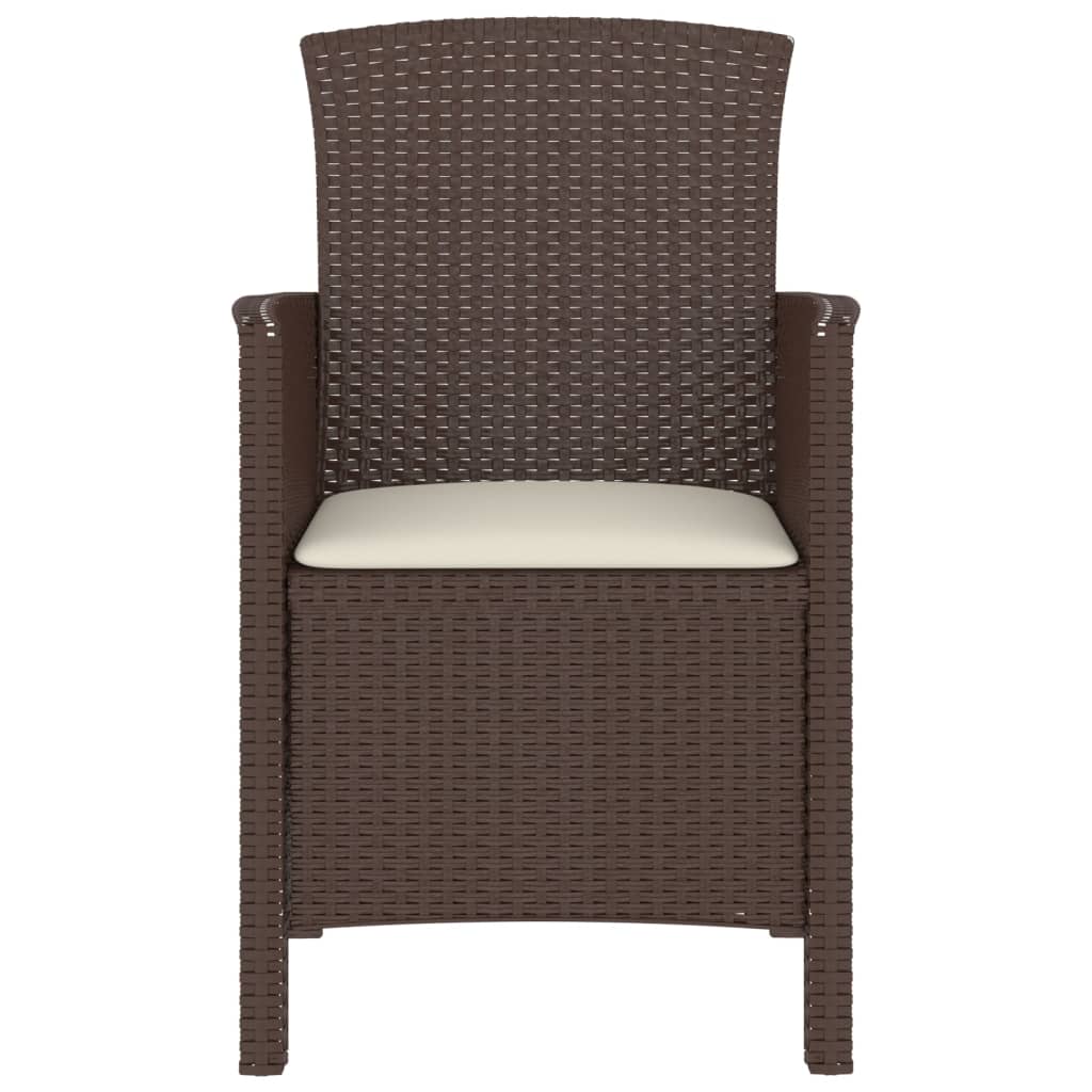 Sedia da Giardino con Cuscino in Rattan PP Marrone