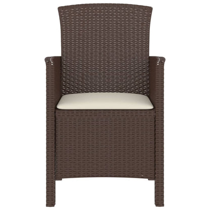Sedia da Giardino con Cuscino in Rattan PP Marrone