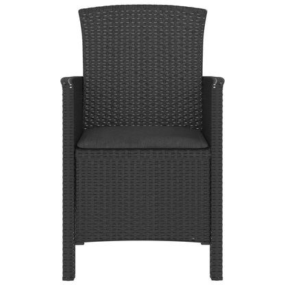 Sedia da Giardino con Cuscino in Rattan PP Grafite