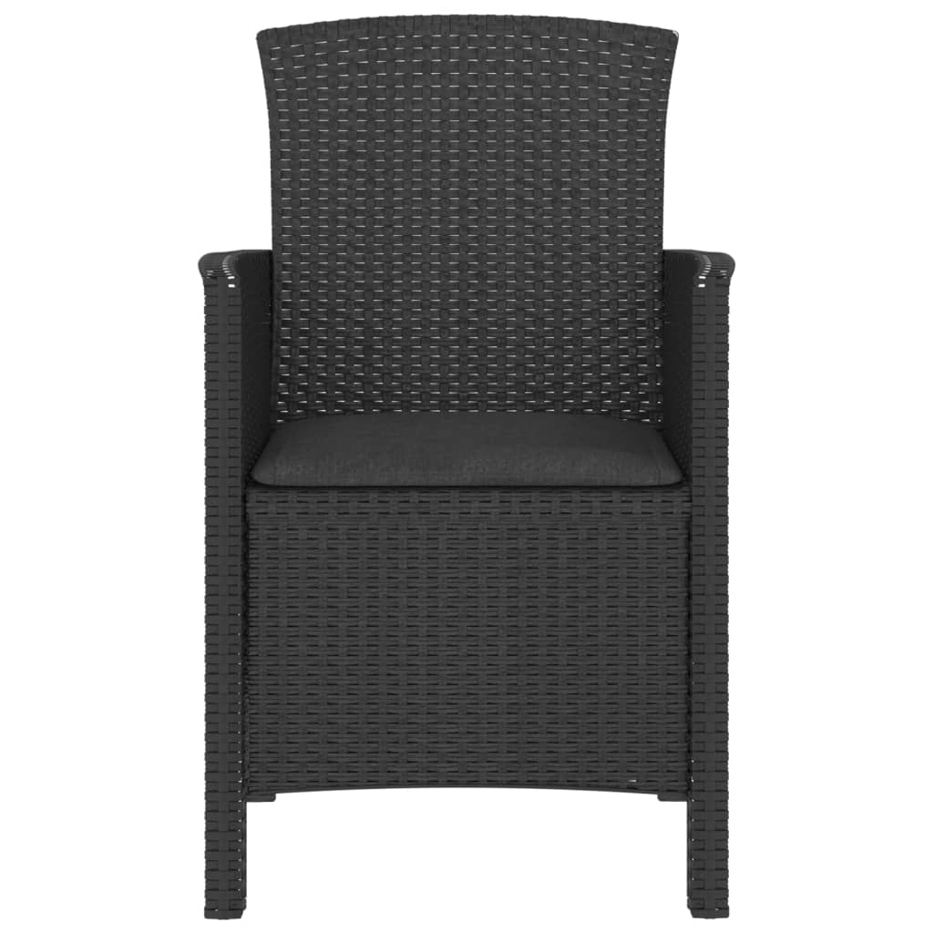 Sedia da Giardino con Cuscini 2 pz in Rattan PP Grafite