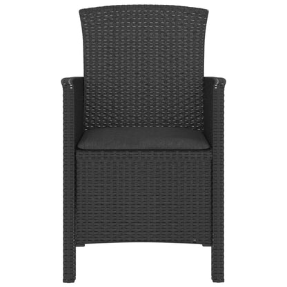 Sedia da Giardino con Cuscini 2 pz in Rattan PP Grafite
